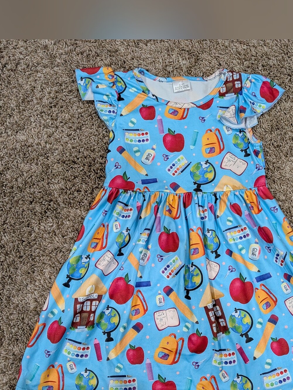 5/6 boutique milk silk twirl flutter dress back to school school supplies